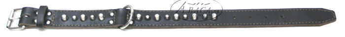 Afbeelding bij halsband dubbelgestikt, met chroombeslag